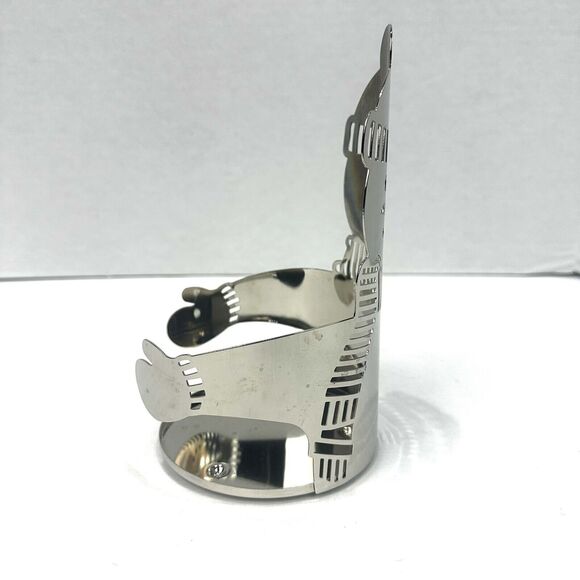 Slatkin & Co. Bath & Body Works Silver Snowman 3 Wick Candle Holder  7.5" Tall - Picture 4 of 10